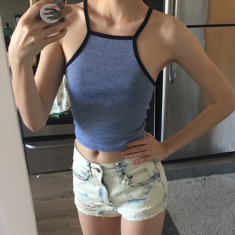 Crossback crop tank top